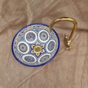 pottery sink, decorative sink, traditional sink, moroccan sink, handmade sink, bathroom sink, vessel sink, kitchen sink