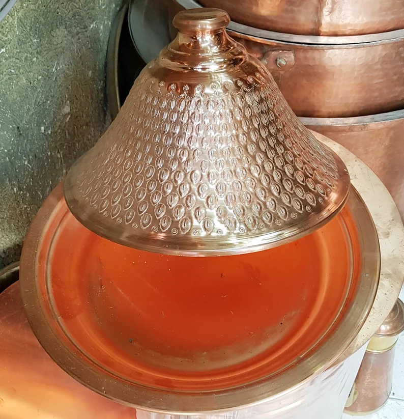Moroccan tagines, Arabic tagines, copper tagines, vintage copper tagines, artisanal tagines - Image 7