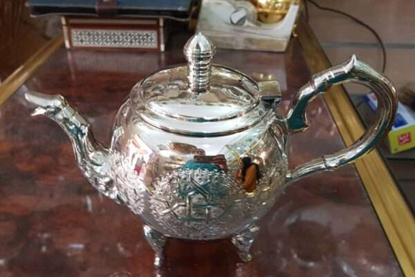 moroccan tra-pot, traditional tea-pot, moroccan tray, traditional tray, Moroccan Handmade Tea Set Tray, arabic tea set tray - Image 5