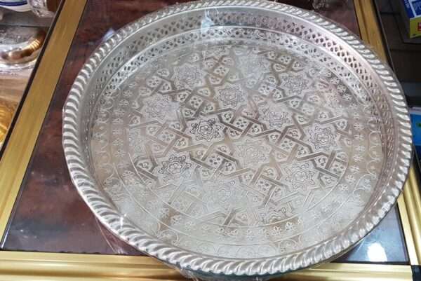 moroccan tra-pot, traditional tea-pot, moroccan tray, traditional tray, Moroccan Handmade Tea Set Tray, arabic tea set tray - Image 3